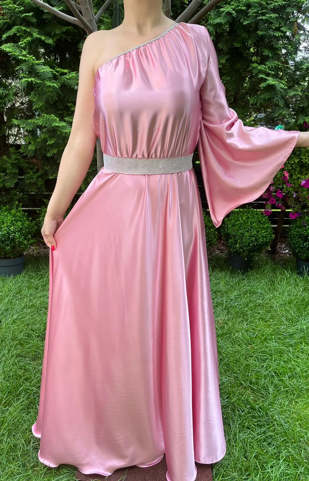 Rochie lunga Aurora roz