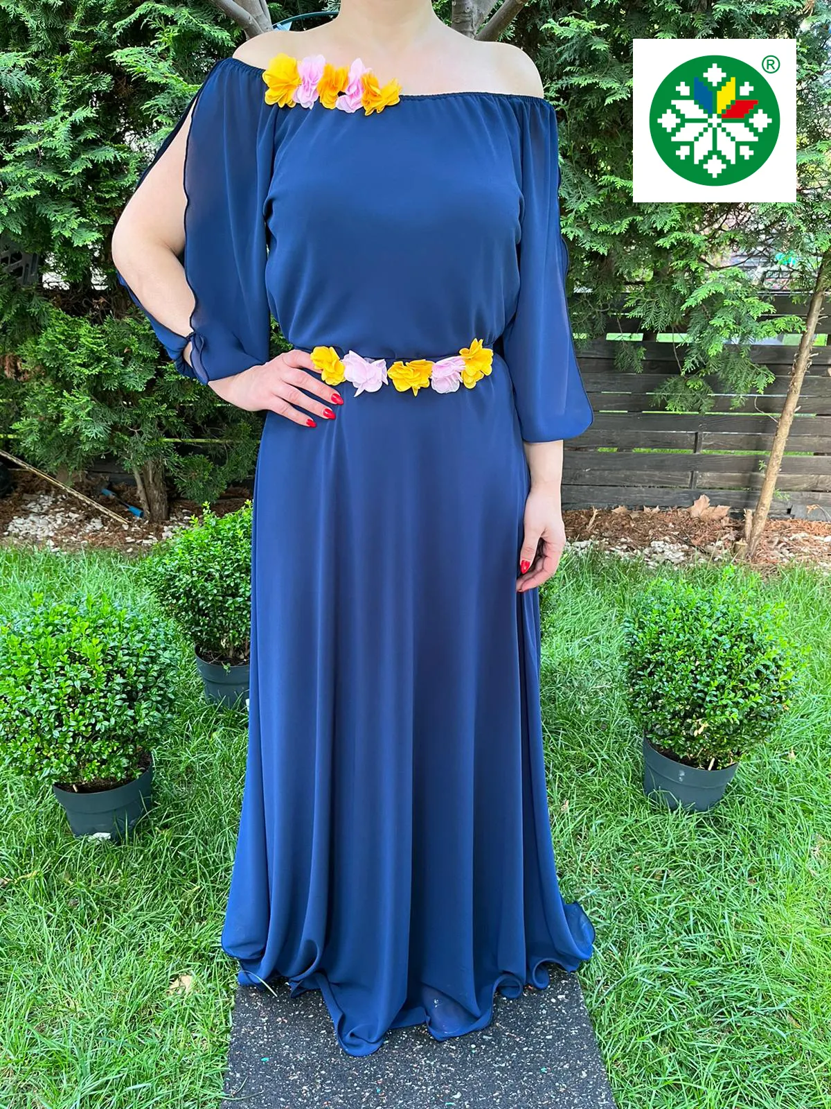 Rochie lunga Cosanzeana bleumarin