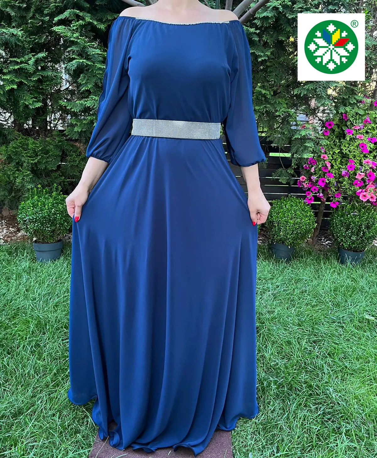Rochie lunga Ecaterina bleumarin