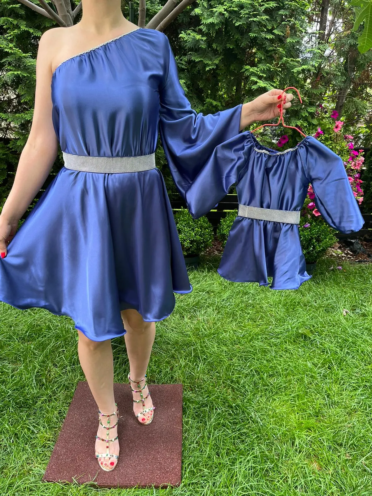 Rochie scurta Aurora albastra