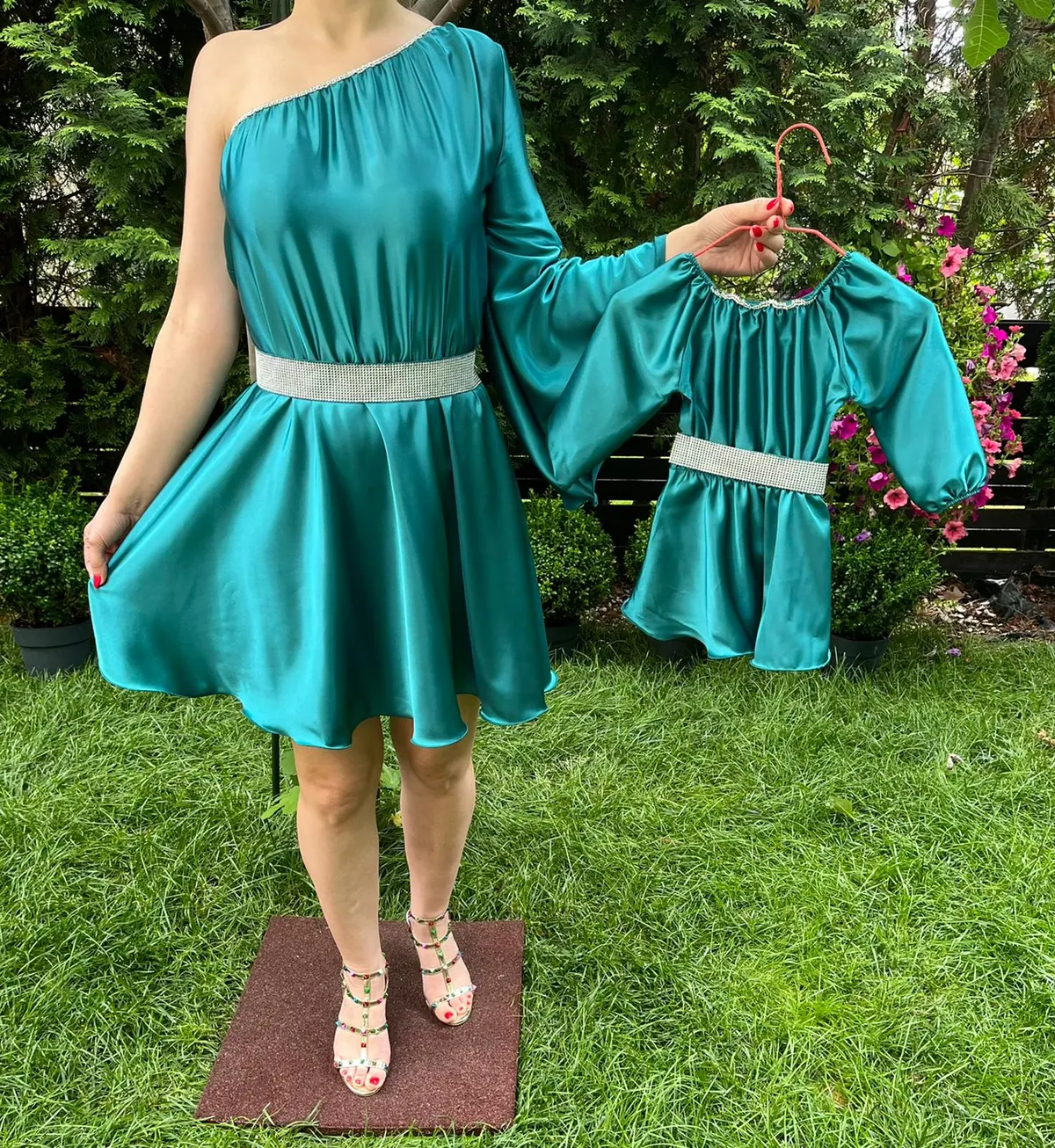 Rochie scurta Aurora verde