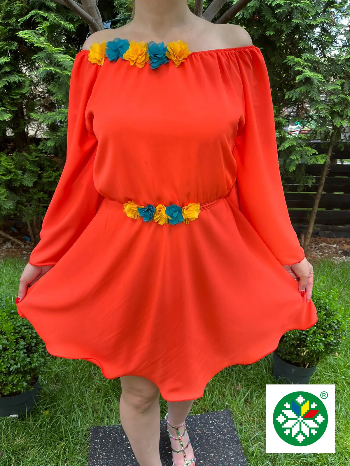 Rochie scurta Cosanzeana portocalie