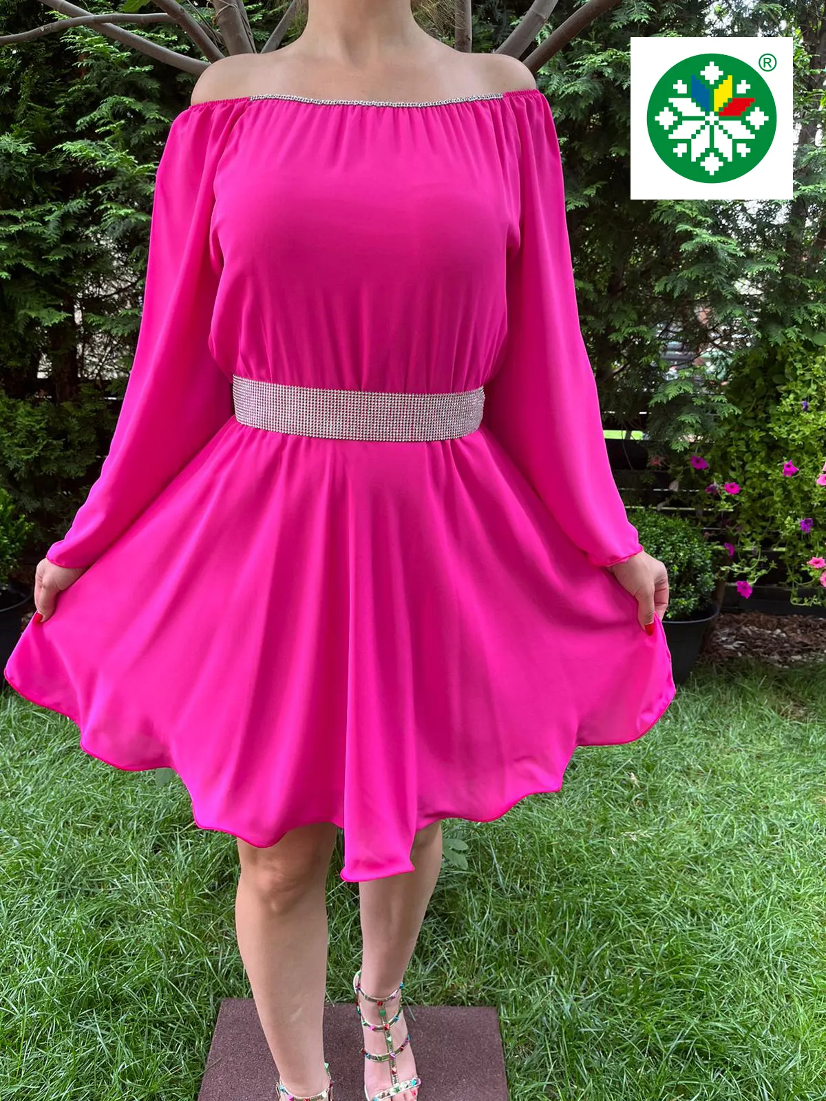 Rochie scurta Ecaterina fucsia
