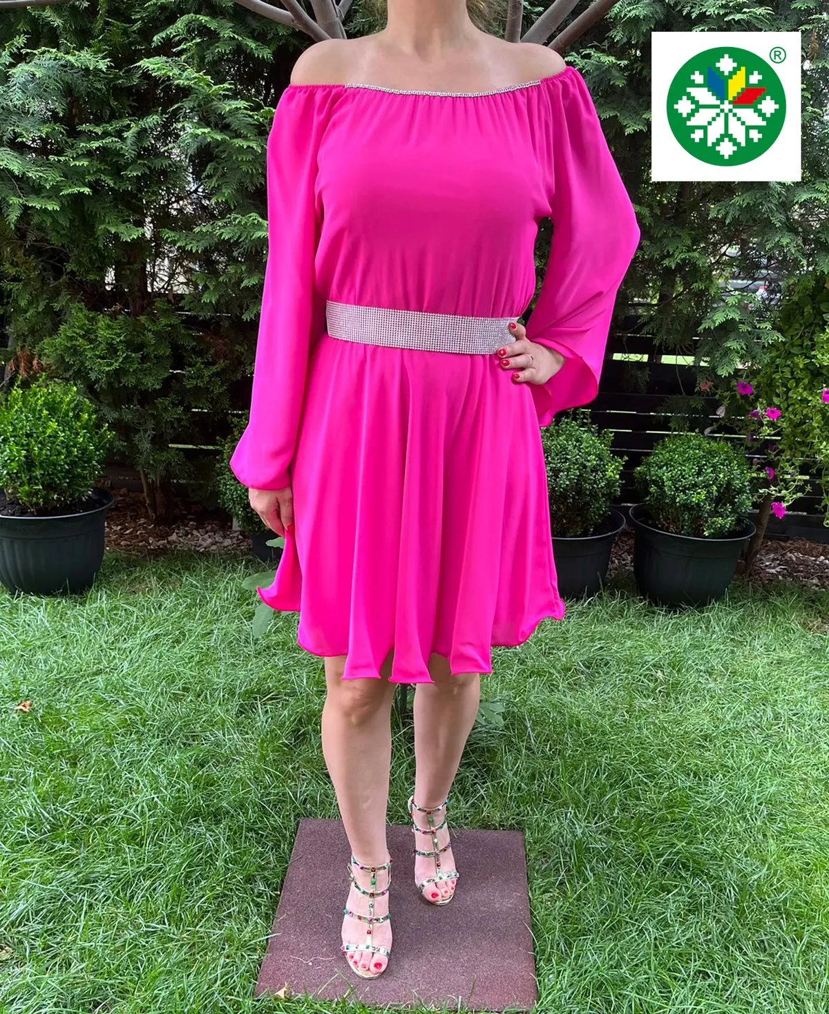 Rochie scurta Ecaterina fucsia