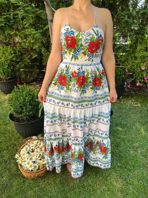 Rochie traditionala volane lunga Ofelia