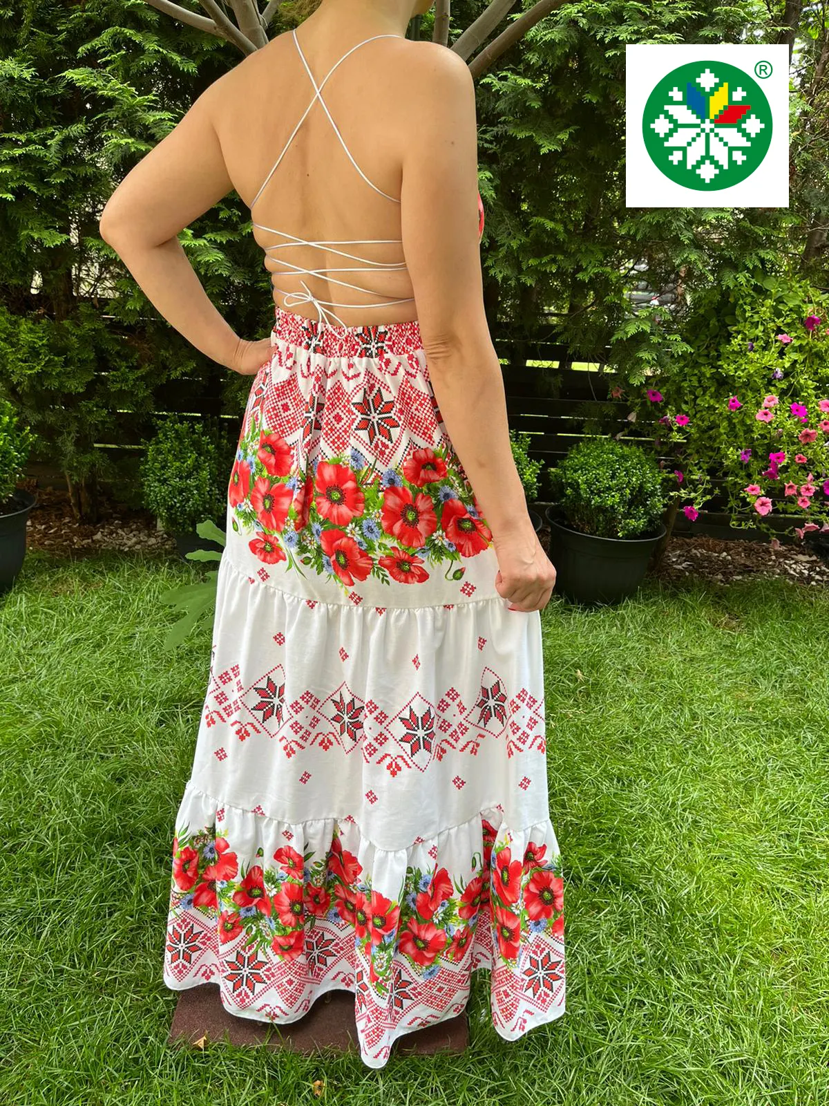 Rochie traditionala volane lunga Teea