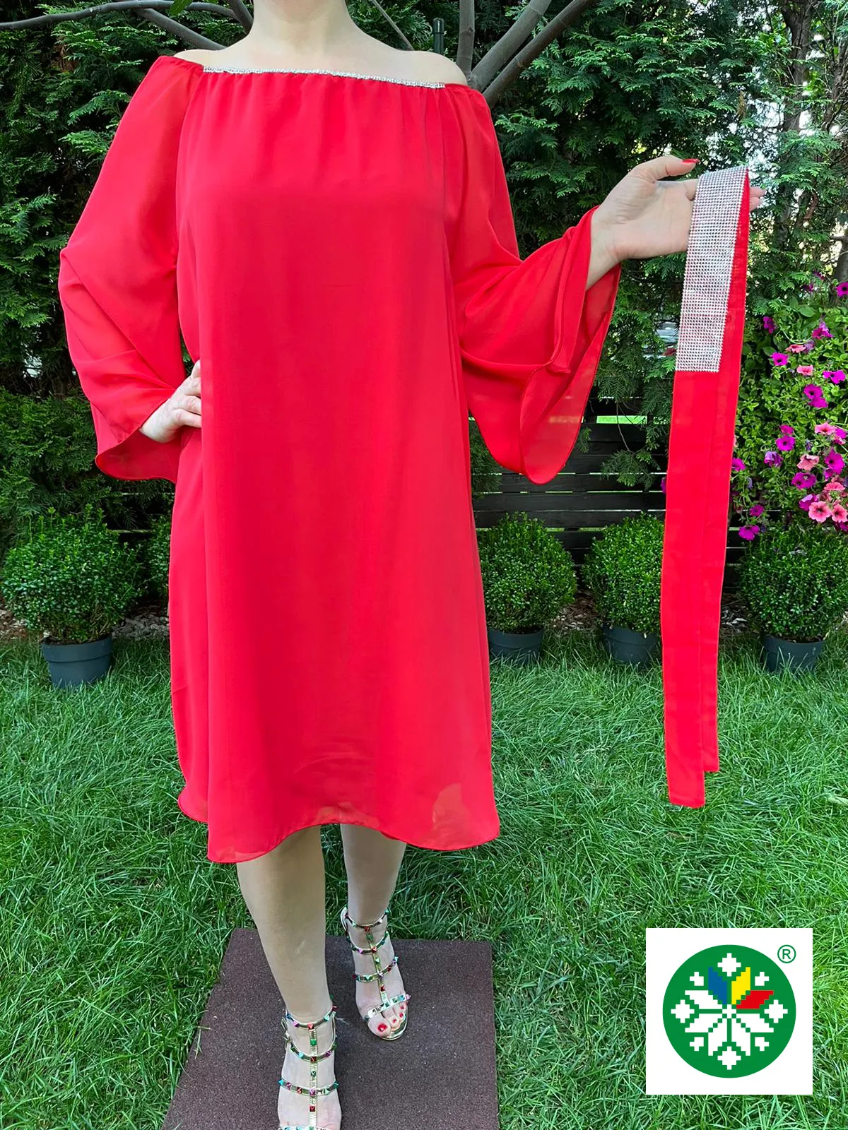Rochie voal Cati rosie