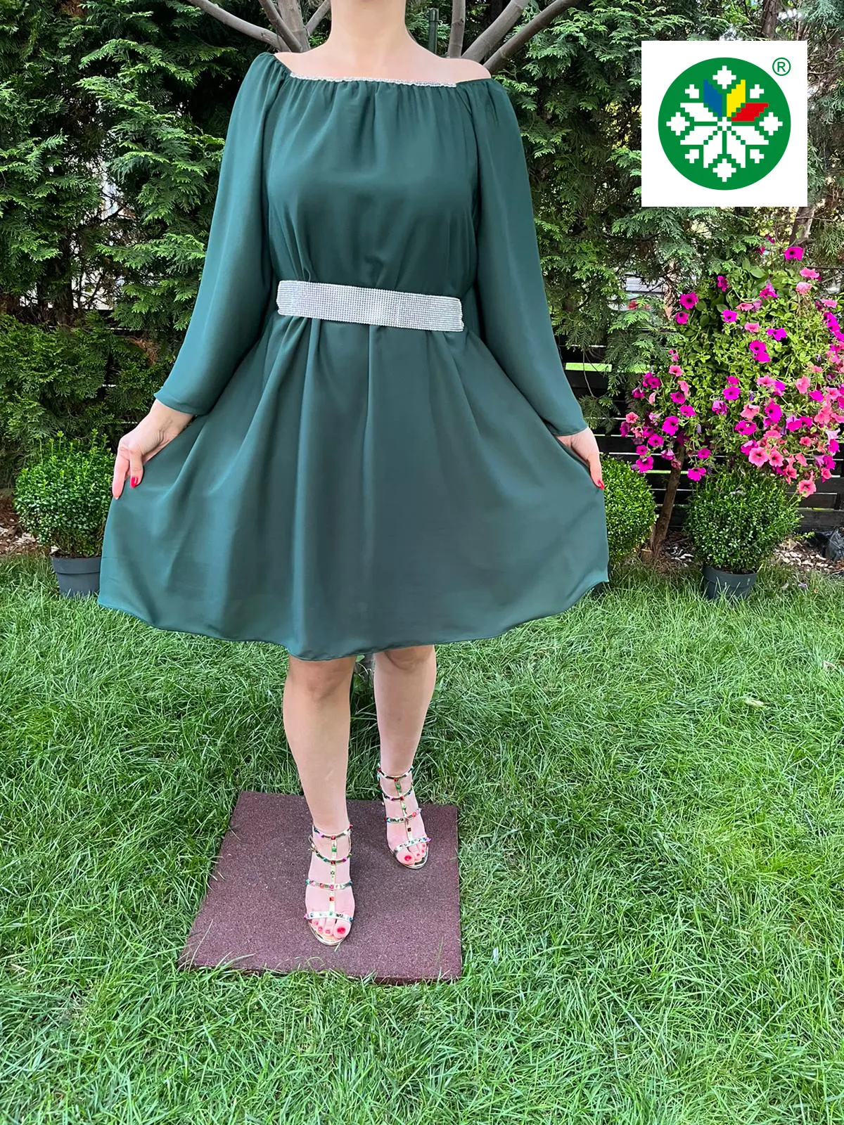 Rochie voal Cati verde