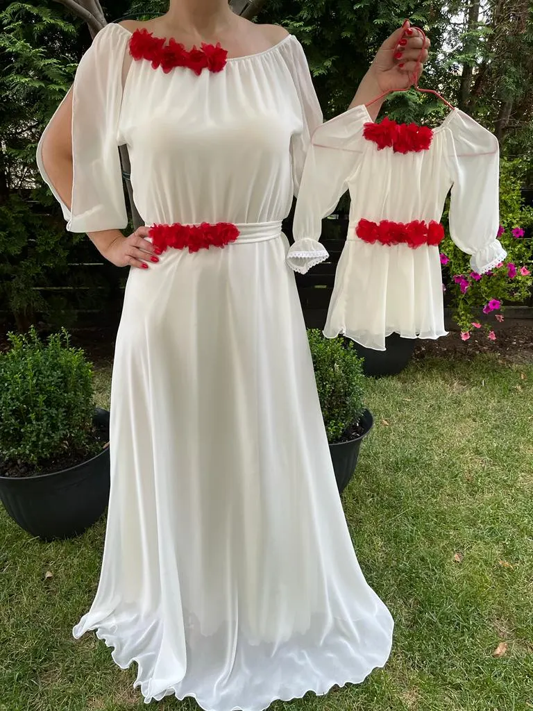 Set rochie lunga Cosanzeana alba