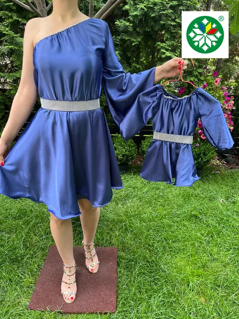 Set rochie scurta Aurora albastra